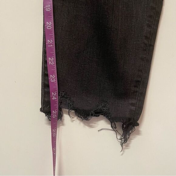 Madewell Black Wash Raw Hem Button-Fly 9” High-Rise Skinny Jeans Size 37P NWT - Picture 7 of 14